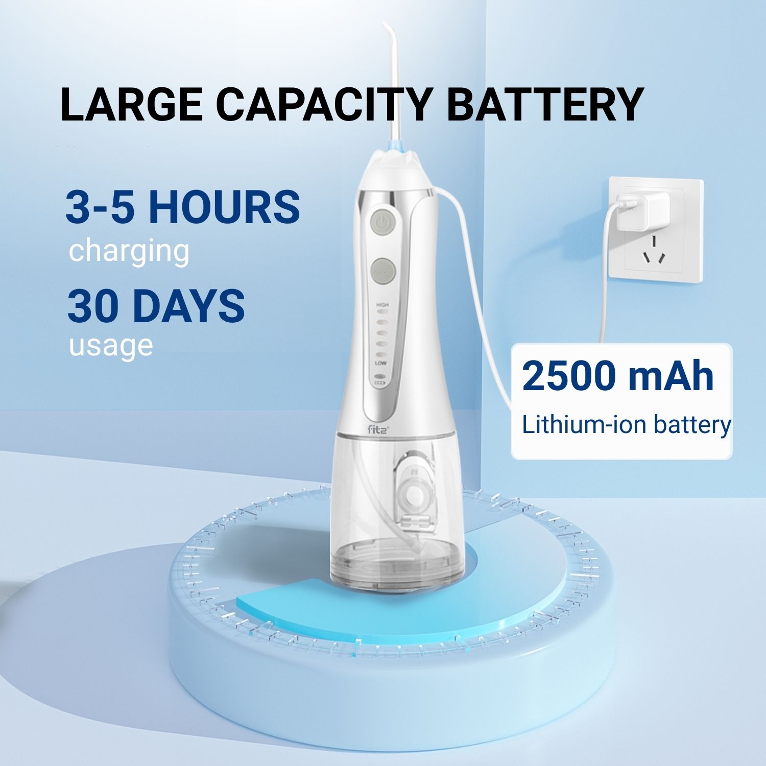 Removable 300 ml tank – easy to clean and refill